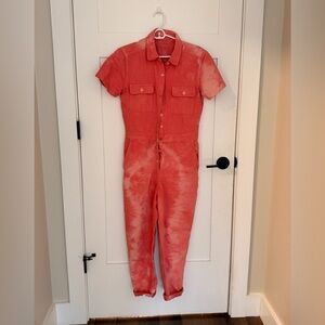 Women's Coral Tie-Dye Jumpsuit